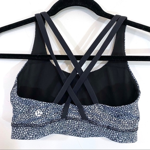 Lululemon Energy Bra black white floral print 6 - Picture 1 of 5